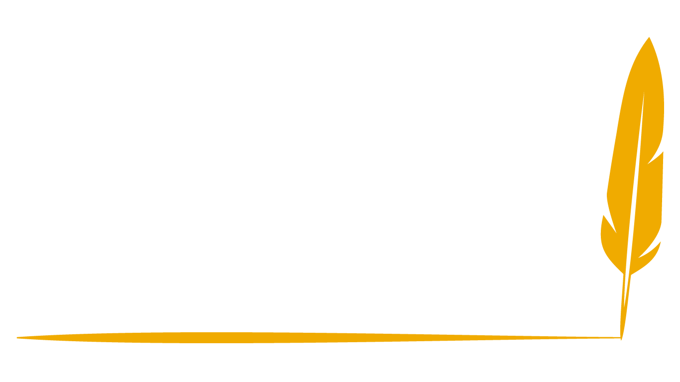 Gold quill that has left a golden underline