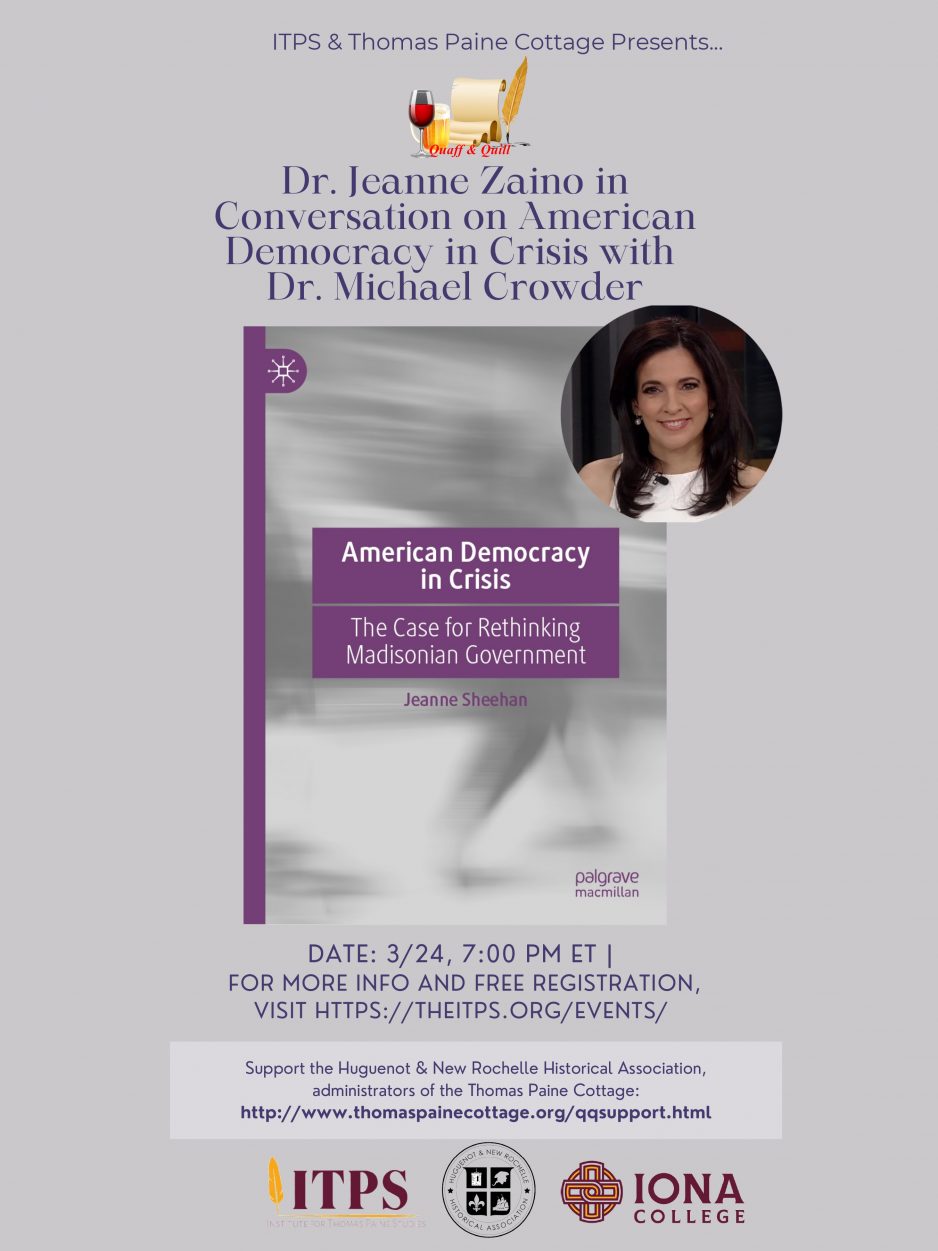 ITPSThomas Paine Cottage Museum Virtual Book Talk Dr. Jeanne Zaino on